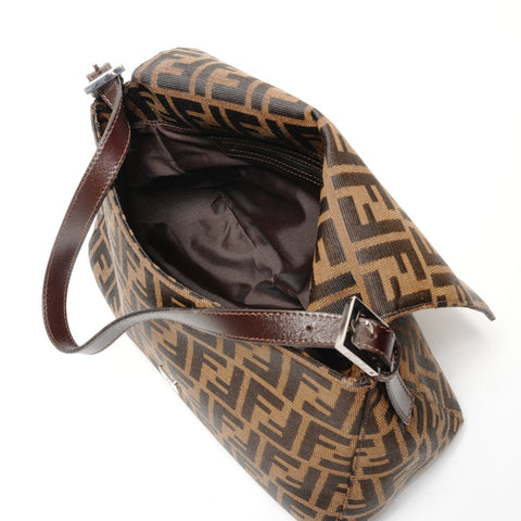 FENDI Mamma Zucca Canvas Shoulder Bag Brown WS27450