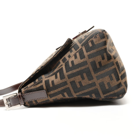FENDI Mamma Zucca Canvas Shoulder Bag Brown WS27450