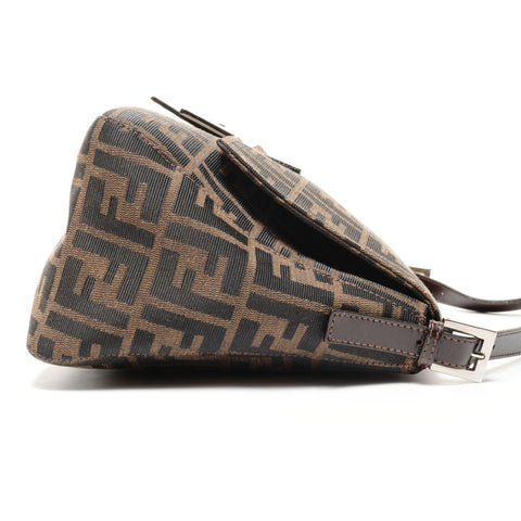 FENDI Mamma Zucca Canvas Shoulder Bag Brown WS27450