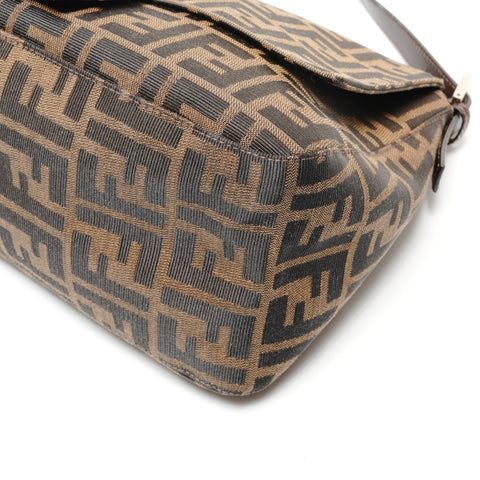 FENDI Mamma Zucca Canvas Shoulder Bag Brown WS27450