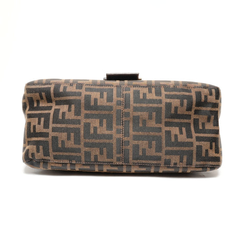 FENDI Mamma Zucca Canvas Shoulder Bag Brown WS27450