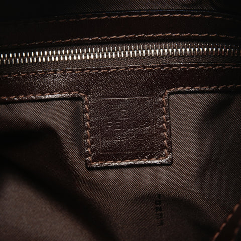 FENDI Mamma Zucca Canvas Shoulder Bag Brown WS27450