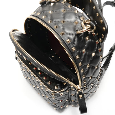 VALENTINO Studded leather Backpack  Daypack black WS27454
