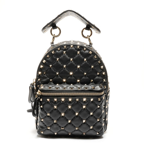 VALENTINO Studded leather Backpack  Daypack black WS27454