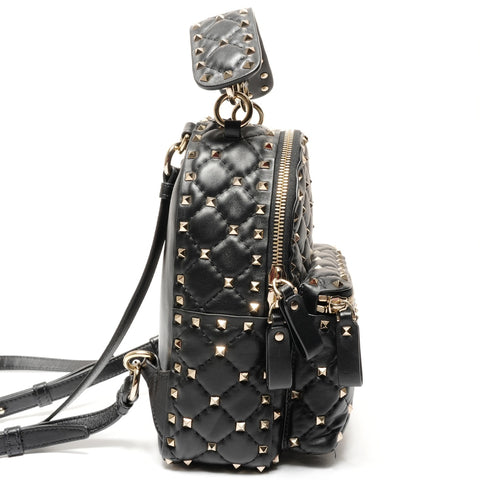 VALENTINO Studded leather Backpack  Daypack black WS27454