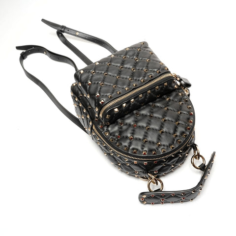 VALENTINO Studded leather Backpack  Daypack black WS27454
