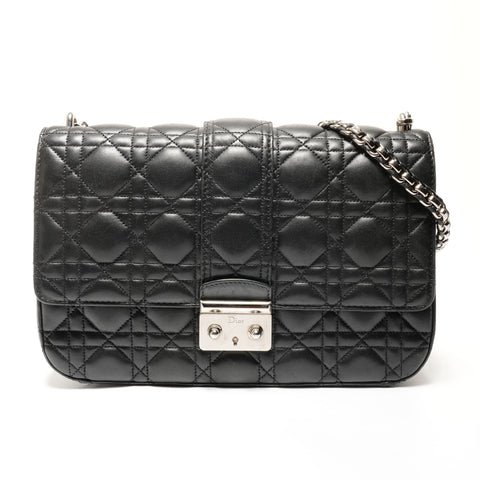 Christian Dior Miss Dior Cannage New Rock Chain Shoulder Bag black WS27459