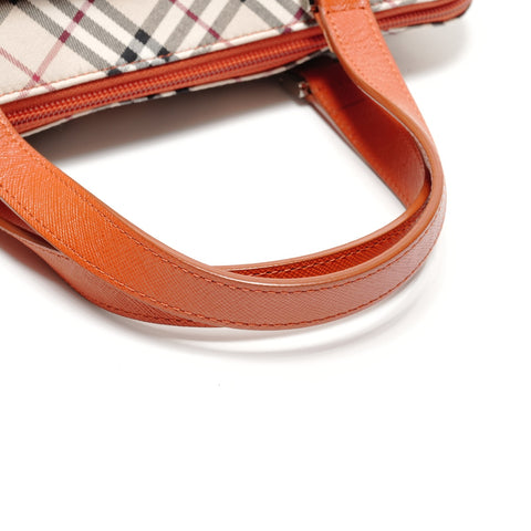 BURBERRY Nova Check Canvas Leather Handbag beige WS27460