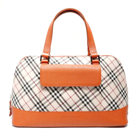 BURBERRY Nova Check Canvas Leather Handbag beige WS27460