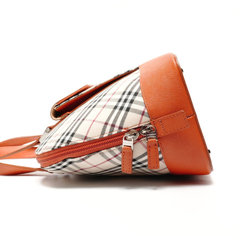 BURBERRY Nova Check Canvas Leather Handbag beige WS27460