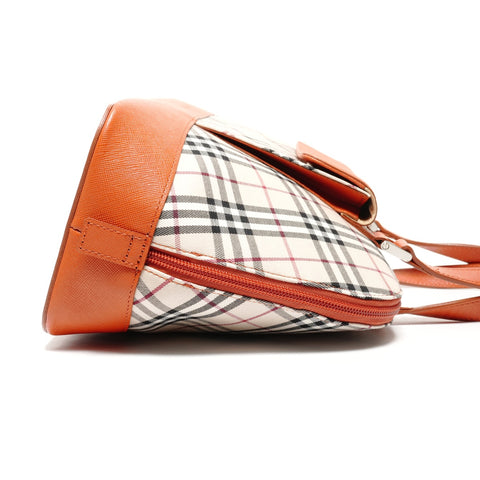 BURBERRY Nova Check Canvas Leather Handbag beige WS27460