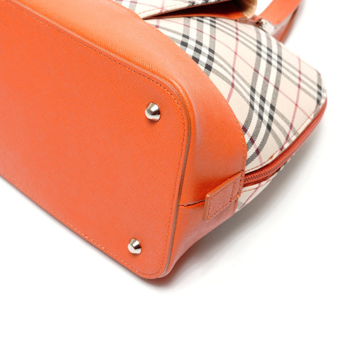 BURBERRY Nova Check Canvas Leather Handbag beige WS27460