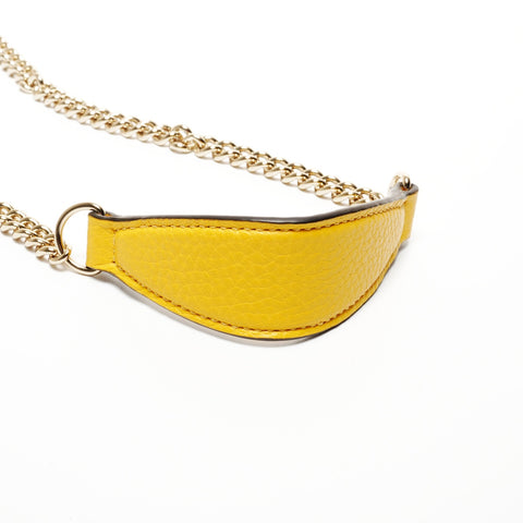 GUCCI Soho G-Stitch Chain Wallet Shoulder Bag yellow WS27461