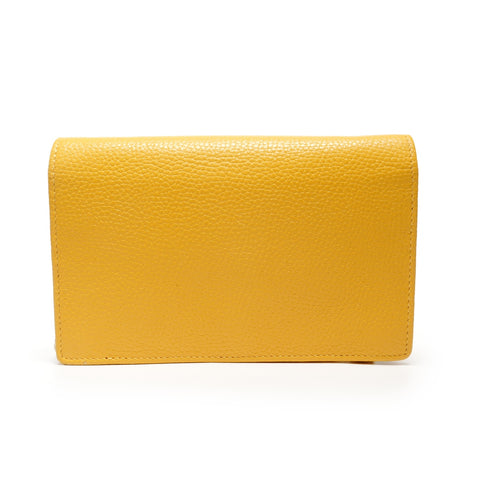 GUCCI Soho G-Stitch Chain Wallet Shoulder Bag yellow WS27461