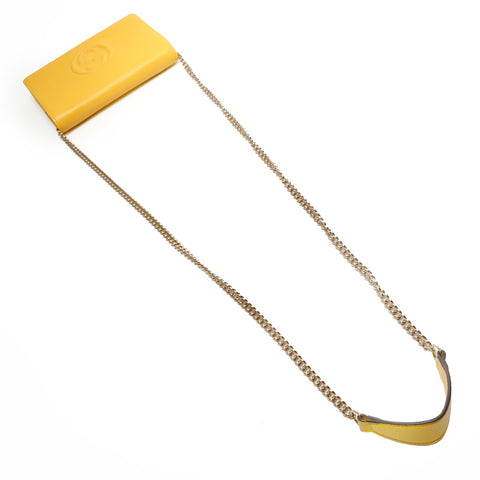 GUCCI Soho G-Stitch Chain Wallet Shoulder Bag yellow WS27461