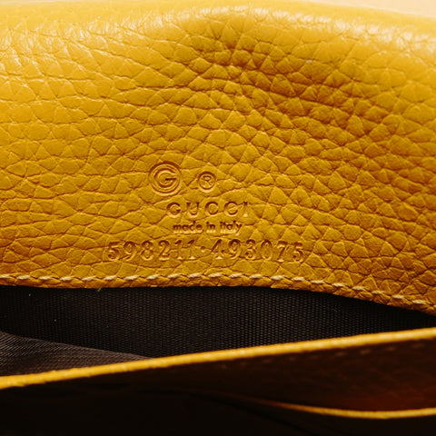 GUCCI Soho G-Stitch Chain Wallet Shoulder Bag yellow WS27461