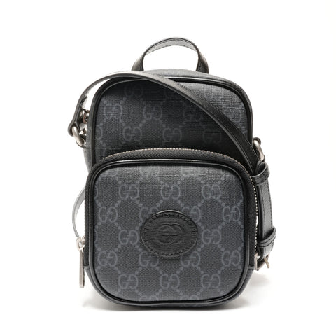 GUCCI GG Supreme Interlocking G Shoulder Bag black WS27462