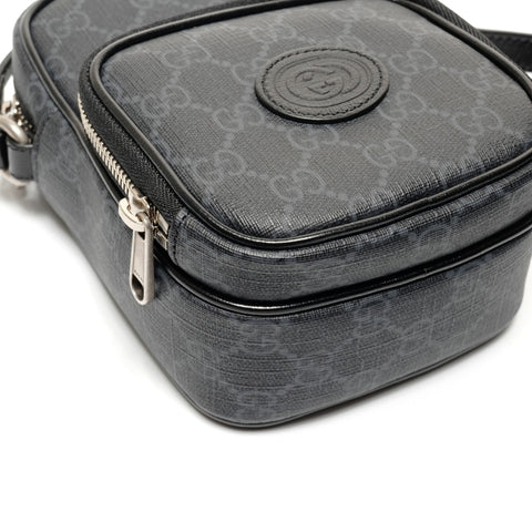 GUCCI GG Supreme Interlocking G Shoulder Bag black WS27462