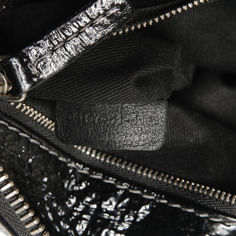 Chloe Leather Paddington enamel Handbag black WS27464