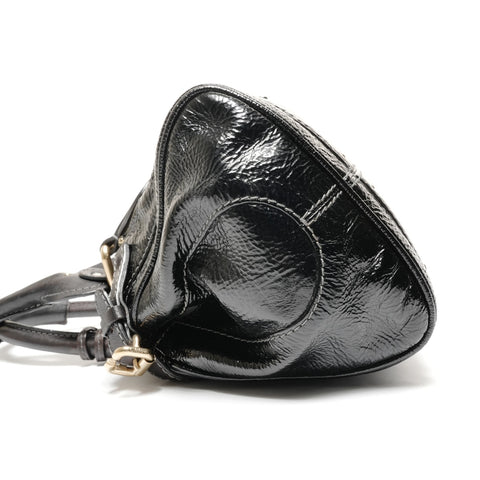 Chloe Leather Paddington enamel Handbag black WS27464