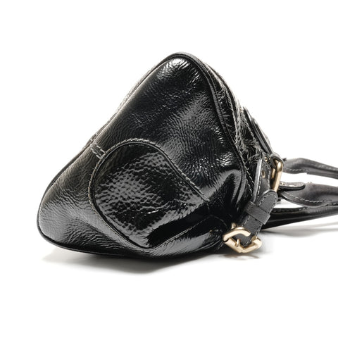 Chloe Leather Paddington enamel Handbag black WS27464