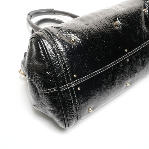 Chloe Leather Paddington enamel Handbag black WS27464