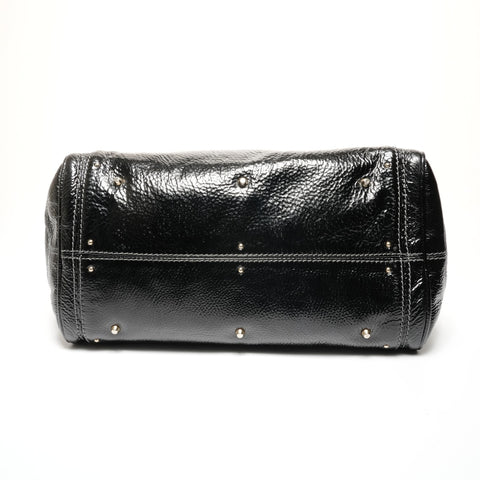 Chloe Leather Paddington enamel Handbag black WS27464