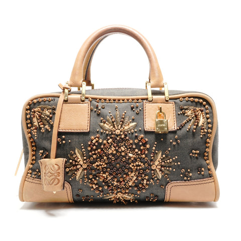 LOEWE Amazona 28 Denim Beads Handbag multicolor WS27466