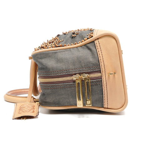 LOEWE Amazona 28 Denim Beads Handbag multicolor WS27466