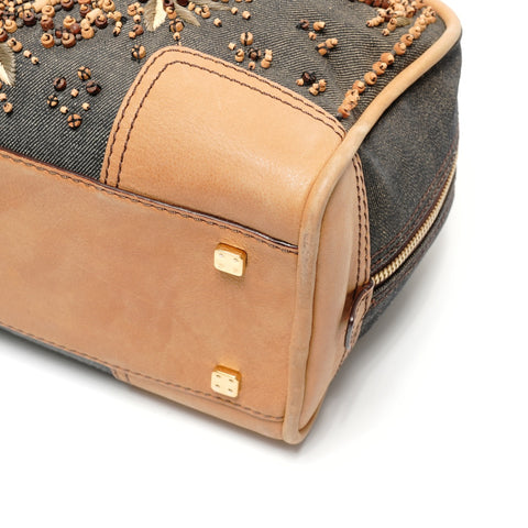 LOEWE Amazona 28 Denim Beads Handbag multicolor WS27466
