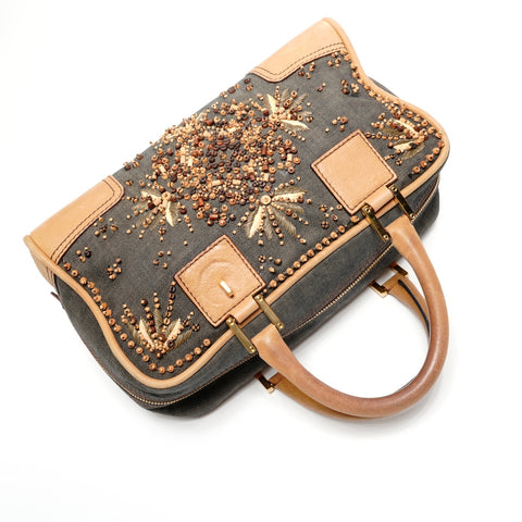 LOEWE Amazona 28 Denim Beads Handbag multicolor WS27466