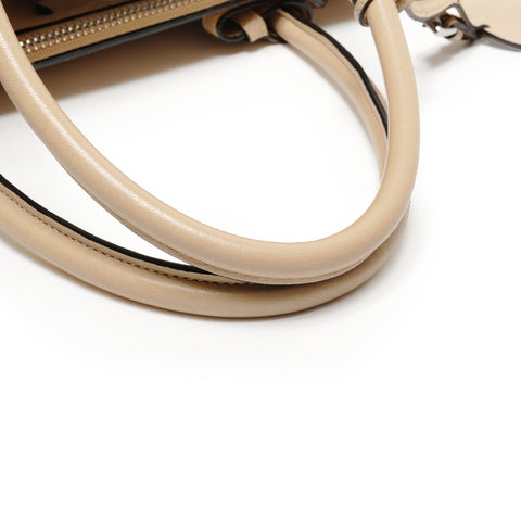 PRADA Leather 2way Tote Bag beige WS27472
