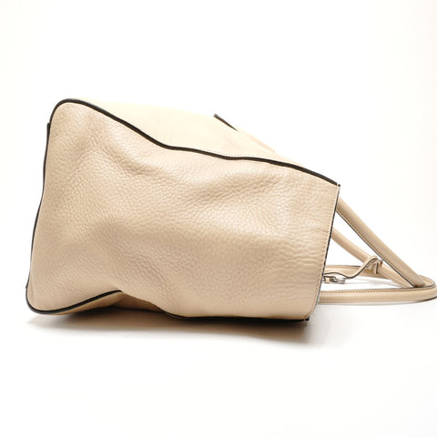 PRADA Leather 2way Tote Bag beige WS27472