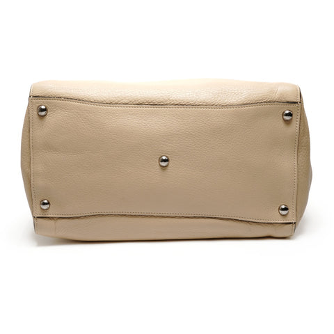 PRADA Leather 2way Tote Bag beige WS27472