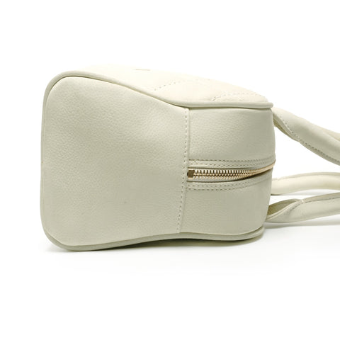 CHANEL Soft Caviar COCO Mark Fringe Boston Bag Handbag white WS27473