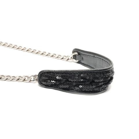 Miu Miu Sequin Chain Shoulder Bag black WS27475