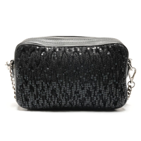Miu Miu Sequin Chain Shoulder Bag black WS27475