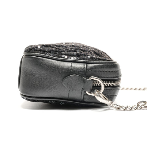 Miu Miu Sequin Chain Shoulder Bag black WS27475