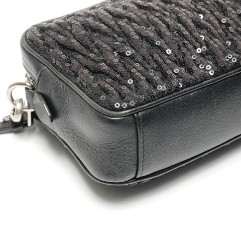 Miu Miu Sequin Chain Shoulder Bag black WS27475