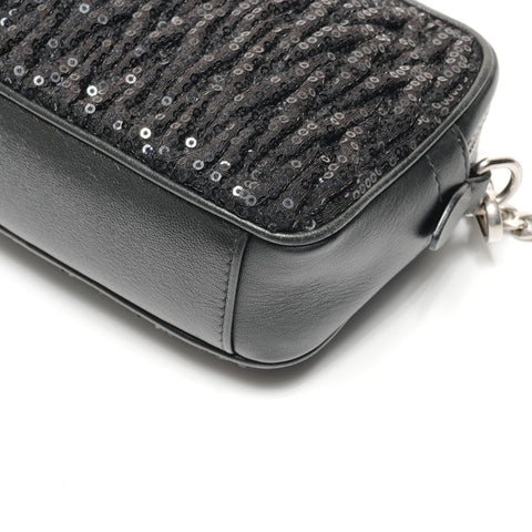 Miu Miu Sequin Chain Shoulder Bag black WS27475
