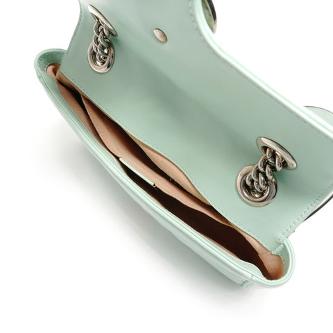 GUCCI GG Marmont Leather Shoulder Bag green WS27476