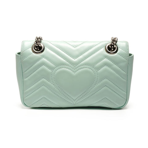 GUCCI GG Marmont Leather Shoulder Bag green WS27476