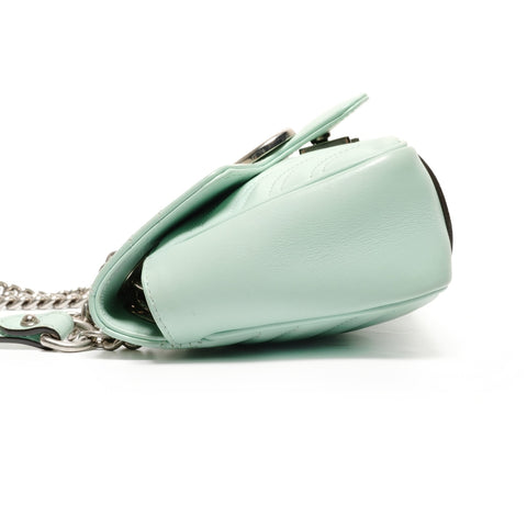 GUCCI GG Marmont Leather Shoulder Bag green WS27476