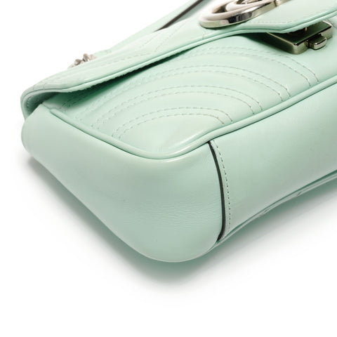 GUCCI GG Marmont Leather Shoulder Bag green WS27476