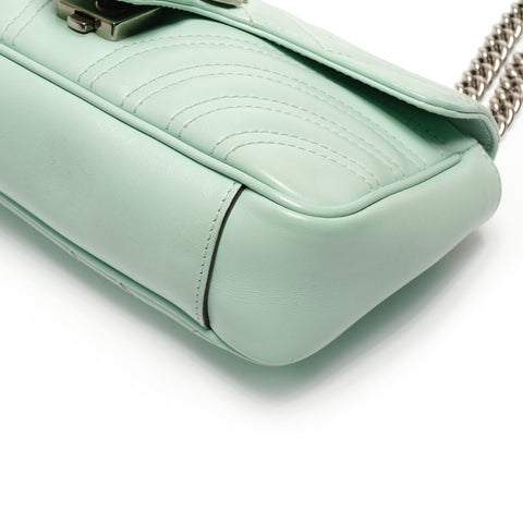 GUCCI GG Marmont Leather Shoulder Bag green WS27476