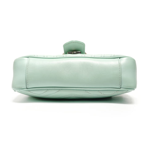GUCCI GG Marmont Leather Shoulder Bag green WS27476