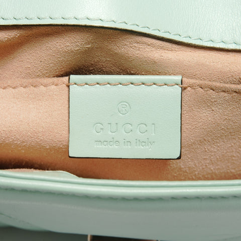 GUCCI GG Marmont Leather Shoulder Bag green WS27476