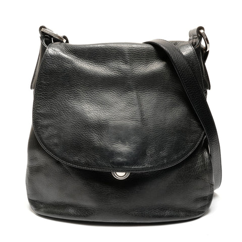 PRADA leather Shoulder Bag black WS27477