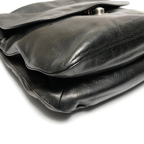 PRADA leather Shoulder Bag black WS27477