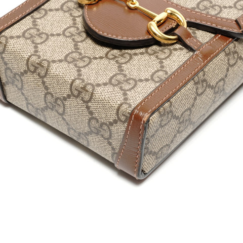 GUCCI GG Supreme Horsebit Shoulder Bag beige WS27478